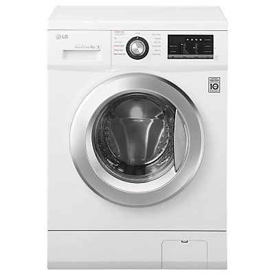 LG FH4G6TDY2 Freestanding Washing Machine, 8kg Load, A+++ Energy Rating, 1400rpm Spin, White